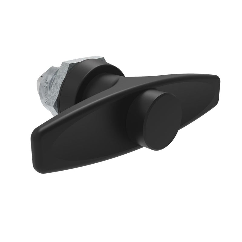 SOUTHCO Quarter-Turn Cam Latch, Key Locking (without lock core) T-handle, Without Cam, Sealed, Zinc Alloy, Powder Coat, Black [E5-9-635-UU1]