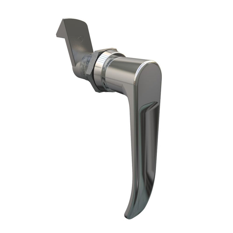 SOUTHCO Quarter-Turn Cam Latch, L-handle, 23mm (.91 in) Grip, Not Sealed, Zinc Alloy, Chrome Plated, Bright [E5-9-702-510]