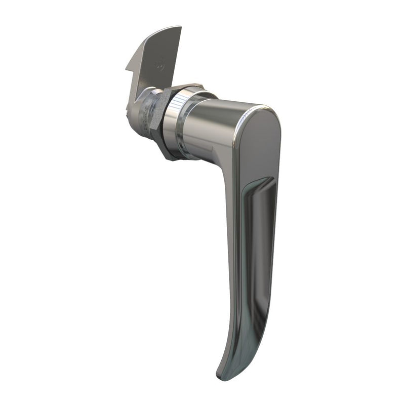 SOUTHCO Quarter-Turn Cam Latch, L-handle, 23mm (.91 in) Grip, Not Sealed, Zinc Alloy, Chrome Plated, Bright [E5-9-702-520]