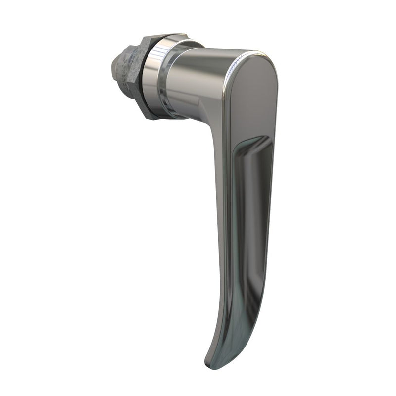 SOUTHCO Quarter-Turn Cam Latch, L-handle, Without Cam, Sealed, Zinc Alloy, Chrome Plated, Bright [E5-9-702-UU1]