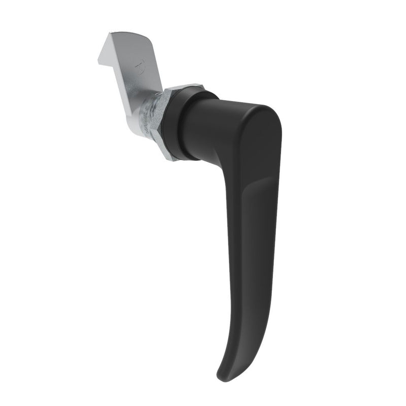 SOUTHCO Quarter-Turn Cam Latch, L-handle, 23mm (.91 in) Grip, Not Sealed, Zinc Alloy, Powder Coat, Black [E5-9-705-510]