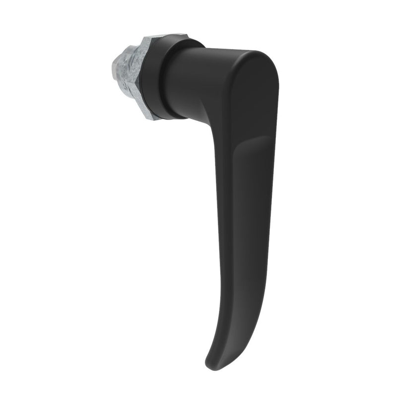 SOUTHCO Quarter-Turn Cam Latch, L-handle, Without Cam, Sealed, Zinc Alloy, Powder Coat, Black [E5-9-705-UU1]