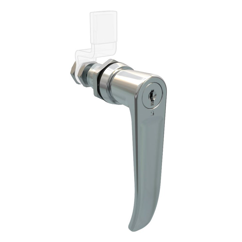 SOUTHCO QUARTER-TURN CAM LATCH, ADJUSTABLE GRIP, KEY-LOCKING (CH751) L-HANDLE, WITHOUT CAM, SEALED, ZINC ALLOY, CHROME PLATED, BRIGHT [E5-9-712-01-10]