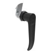 SOUTHCO Quarter-Turn Cam Latch, Key Locking (Reversible Key) L-handle, 23mm (.91 in) Grip, Not Sealed, Zinc Alloy, Powder Coat, Black [E5-9-725-520-10]