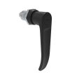 SOUTHCO Quarter-Turn Cam Latch, Key Locking (Reversible Key) L-handle, Spring-return Actuator, Not Sealed, Zinc Alloy, Powder Coat, Black [E5-9-725-TL0-13]