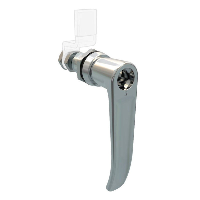 SOUTHCO QUARTER-TURN CAM LATCH, ADJUSTABLE GRIP, KEY-LOCKING (WITHOUT LOCK CORE) L-HANDLE, WITHOUT CAM, SEALED, ZINC ALLOY, CHROME PLATED, BRIGHT [E5-9-732-01]