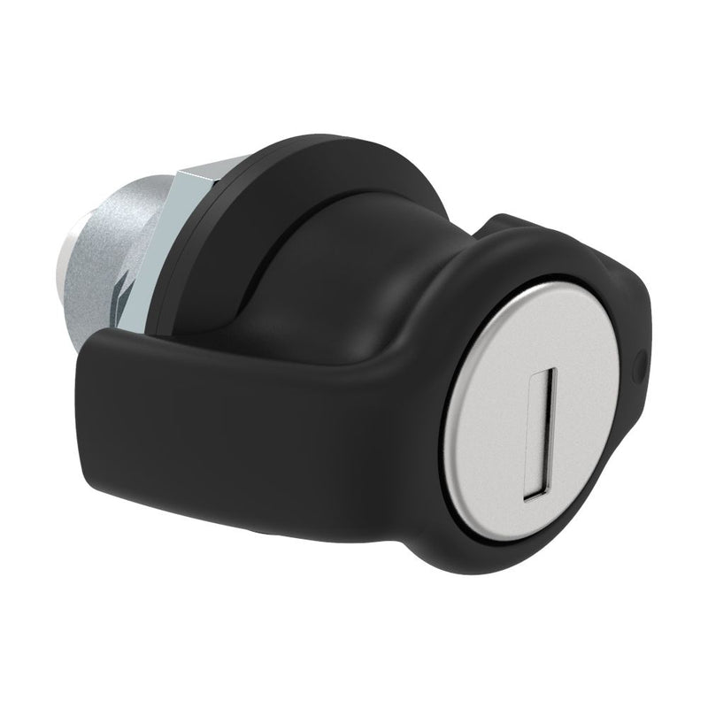 SOUTHCO Fixed Grip Cam Latch, Mini, Key-Locking, Wing Knob, Sealed, Zinc Alloy, Powder Coat, Black [E5-M-315-UU1-10]
