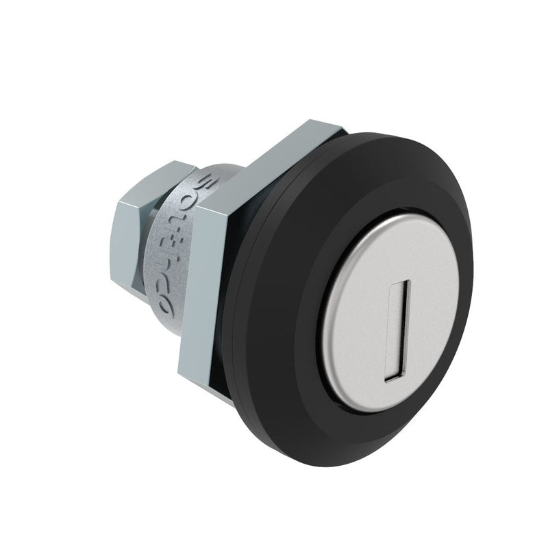 SOUTHCO Fixed Grip Cam Latch, Mini, Key-Locking, Sealed, Zinc Alloy, Powder Coat, Black [E5-M-405-UU1-10]