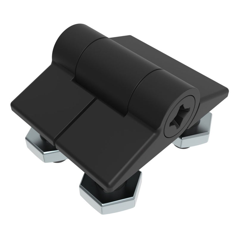 SOUTHCO Adjustable Torque Hinge, Symmetric Torque, Small Size, Acetal Copolymer, Natural, Black [E6-10-101-20]