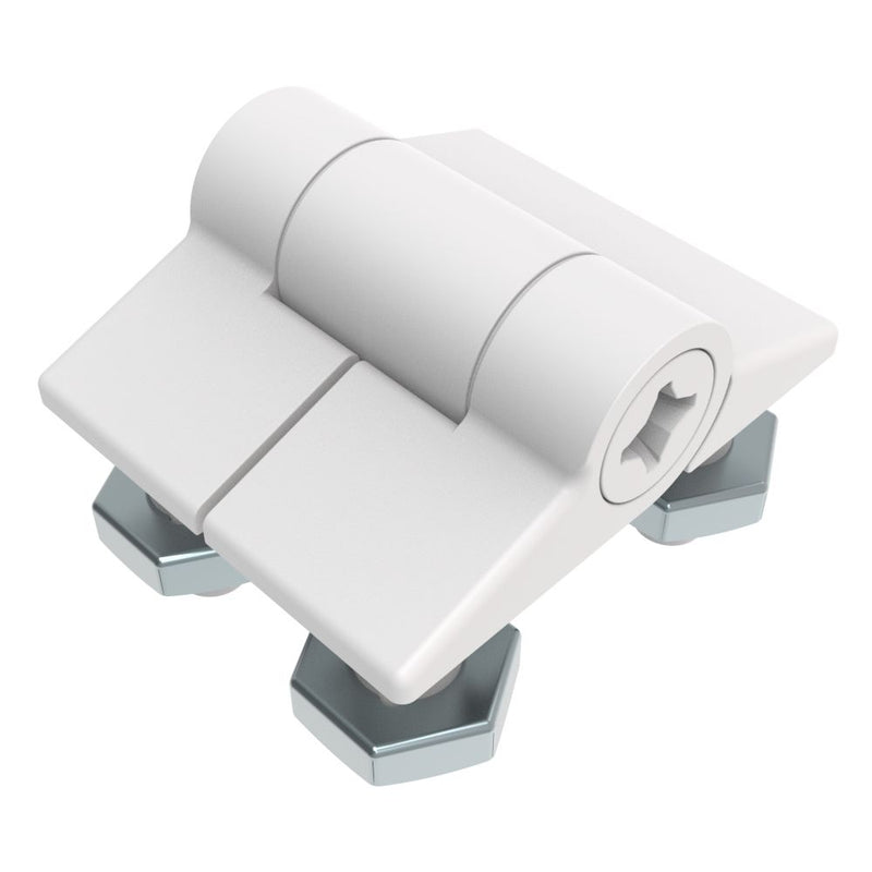 SOUTHCO Adjustable Torque Hinge, Symmetric Torque, Small Size, Acetal Copolymer, Natural, White [E6-10-101-30]