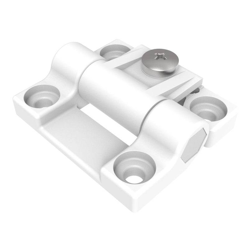 SOUTHCO Adjustable Torque Hinge, Symmetric, Medium Size, Acetal Copolymer, Natural, White [E6-10-301-10]