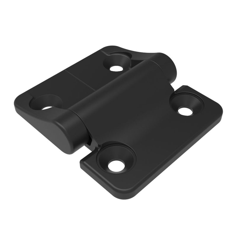SOUTHCO Constant Torque Hinge, Symmetric, Forward Torque 3.4 N-m (30 in-lbf), Reverse Torque 3.4 N-m (30 in-lbf), Large Size, Zinc Alloy, Powder Coat, Black [E6-10-430C-50]