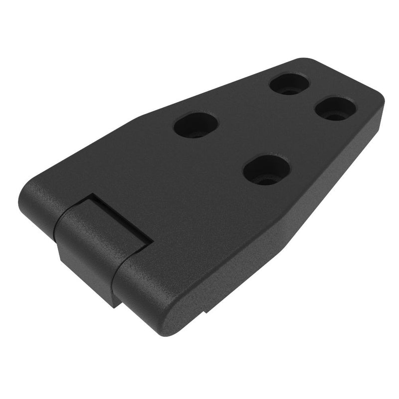 SOUTHCO Surface Mount Hinge, 96 mm size, with Mounting Holes, Zinc Alloy, Black Powder coated [EH-DHFM-5096-ADJ-4]