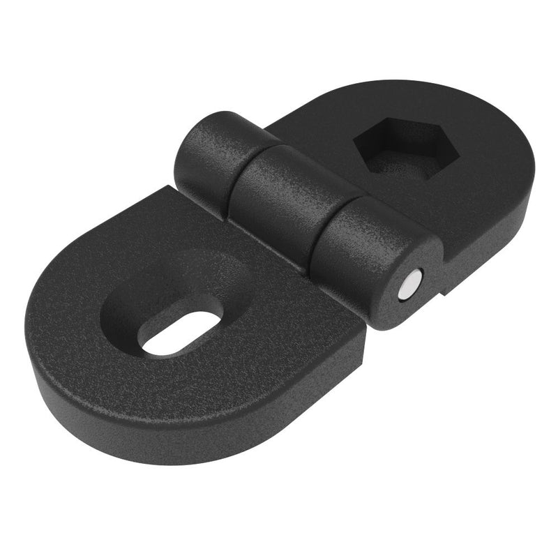 SOUTHCO Profile Hinge, 118 mm size, with Mounting CSK Holes, Polyamide, Black [EH-DHIF-3780]