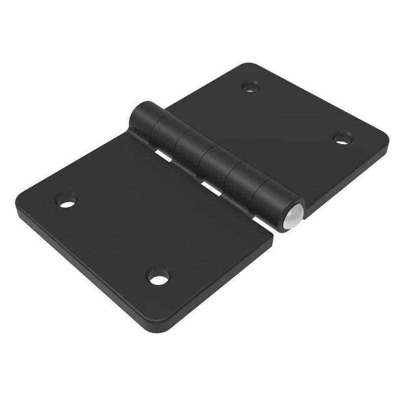 SOUTHCO Surface Mount Hinge, 80 mm size, with Mounting Holes, Steel, Black Powder coated [EH-DHIMC-80130]