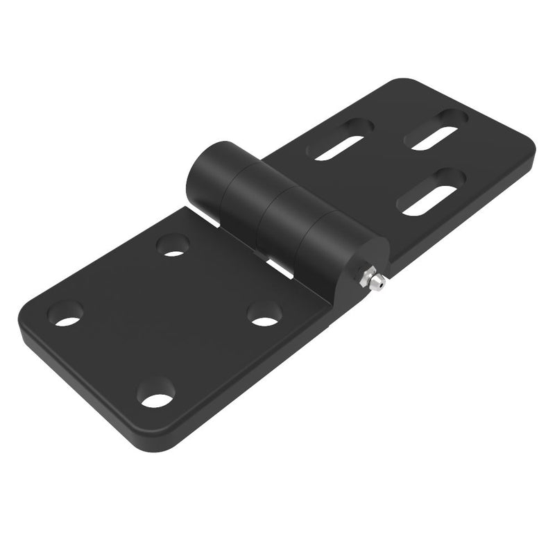 SOUTHCO Surface Mount Hinge, 80 mm size, with Mounting Holes, Steel, Black Powder coated [EH-DHIMC-80220SLGN]