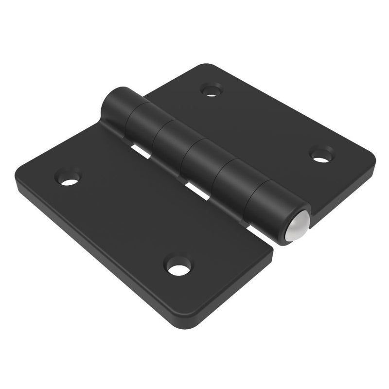 SOUTHCO Surface Mount Hinge, 80 mm size, with Mounting Holes, Steel, Black Powder coated [EH-DHIMC-8090]