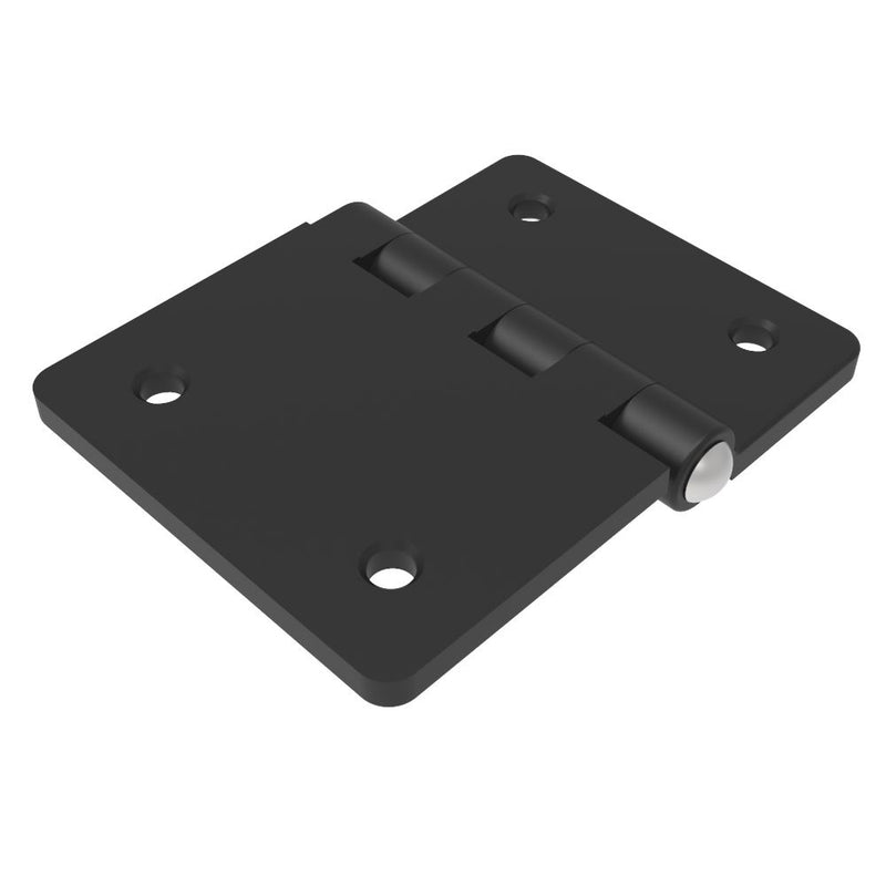 SOUTHCO Surface Mount Hinge, 80 mm size, with Mounting Holes, Steel, Black Powder coated [EH-DHIMCO-80110]