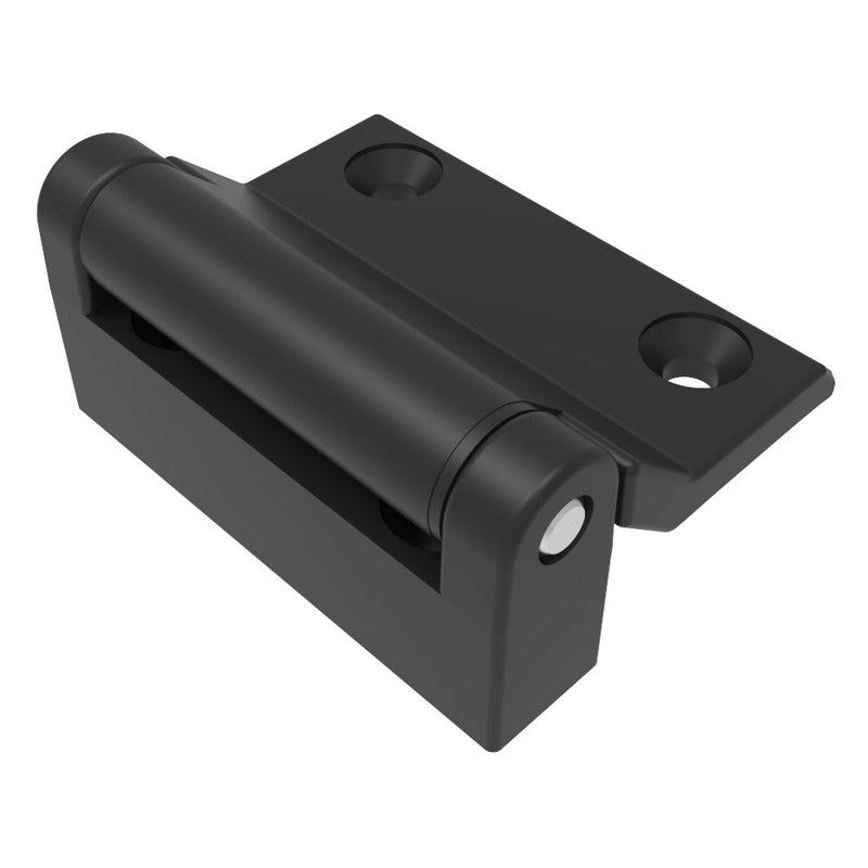 SOUTHCO Surface Mount Hinge, 47 mm size, with Mounting Holes & Stud, Zinc Alloy, Black Powder coated [EH-DHIZ-4760-H-30]