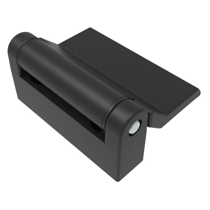 SOUTHCO Surface Mount Hinge, 47 mm size, with Mounting Holes & Stud, Zinc Alloy, Black Powder coated [EH-DHIZ-4760-S-30]