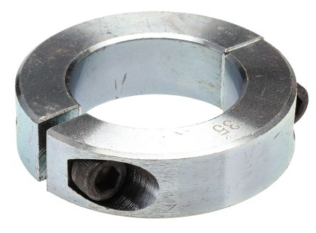 RS PRO Shaft Collar, Two Piece, Clamp Screw, Bore 35mm, OD 57mm, W 15mm, Steel [0]; 145-630