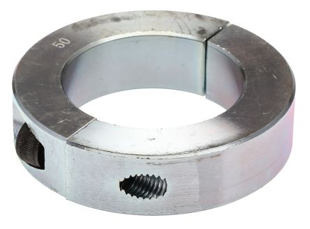 RS PRO Shaft Collar, Two Piece, Clamp Screw, Bore 50mm, OD 78mm, W 19mm, Steel [0]; 145-632