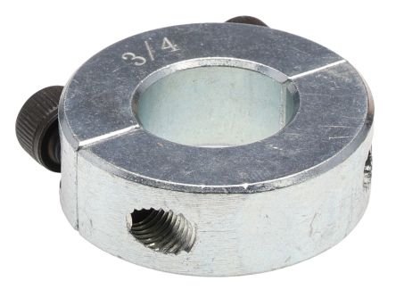 RS PRO Shaft Collar, Two Piece, Clamp Screw, Bore 0.75in, OD 1.5in, W 0.5in, Steel [0]; 145-650