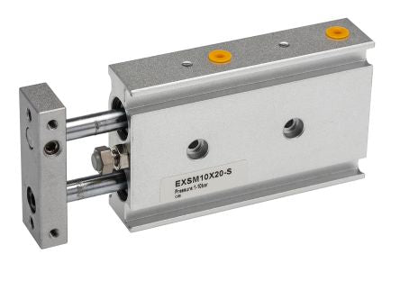 RS PRO Pneumatic Guided Cylinder - 10mm Bore, 20mm Stroke, Double Acting [0]; 180-284