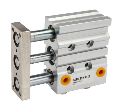 RS PRO Pneumatic Guided Cylinder - 20mm Bore, 30mm Stroke, Double Acting [0]; 180-286