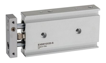 RS PRO Pneumatic Guided Cylinder - 10mm Bore, 30mm Stroke, Double Acting [0]; 180-315