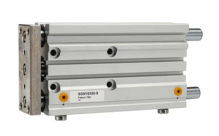 RS PRO Pneumatic Guided Cylinder - 16mm Bore, 80mm Stroke, Double Acting [0]; 180-338