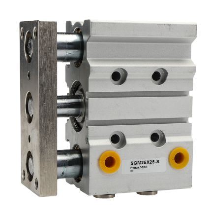 RS PRO Pneumatic Guided Cylinder - 25mm Bore, 25mm Stroke, Double Acting [0]; 180-343