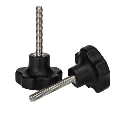RS PRO Black Thermoplastic Multiple Lobes Clamping Knob, M6, Threaded Mount [0]; 199-261