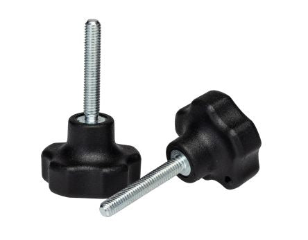 RS PRO Black Thermoplastic Multiple Lobes Clamping Knob, M5, Threaded Mount [0]; 199-281