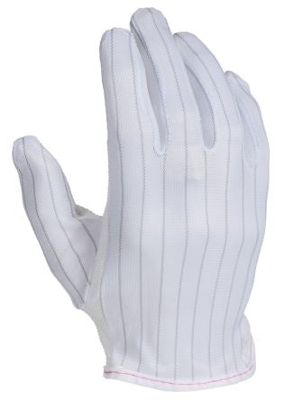 RS PRO White Polyester Waterproof Work Gloves, Size M, Polyurethane Coating [0]; 218-544
