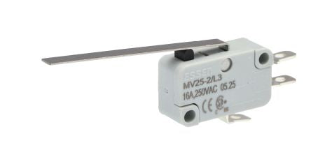 RS PRO Extra Long Lever Micro Switch, Screw, Solder, Quick Connect Terminal, 16A, Solder, IP40 [0]; 241-244