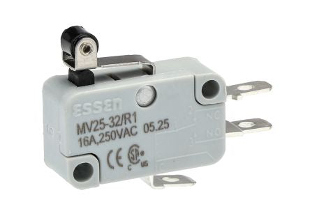 RS PRO Short Roller Lever Micro Switch, Screw, Solder, Quick Connect Terminal, 16A, Solder, IP40 [0]; 241-247