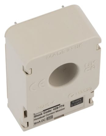 RS PRO Residual Current Transformer, 32A Input, 13.5mm Bore, 5 → 12V dc [0]; 429-774