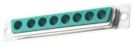FCT from Molex FM 8 Way Panel Mount D-sub Connector Socket [FM8W8S-K121 / 1727040038]; 485-013
