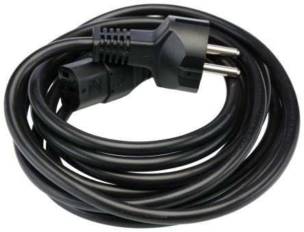 RS PRO Straight IEC C13 Socket to Straight CEE 7/7 Plug Power Cord, 3m [0]; 558-949
