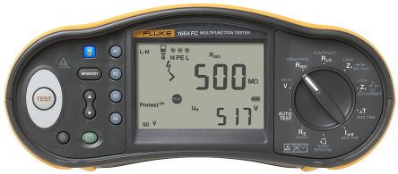 Fluke 1664FC Multifunction Tester, 50 V, 100 V, 250 V, 500 V, 1000 V , Earth Resistance Measurement With BLE, USB [FLK-1664FC UK]; 113-5131