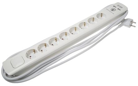 RS PRO 5m 8 Socket Schuko Extension Lead, 250 V [0]; 146-6746