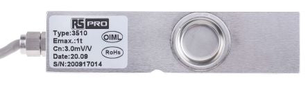 RS PRO Load Cell, 1000kg Range, Compression Measure [0]; 204-2766