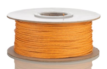 RS PRO Orange 0.51mm² Hook Up Wire, 20 AWG, 10/0.25mm, 305m, MPPE Insulation [0]; 208-1093