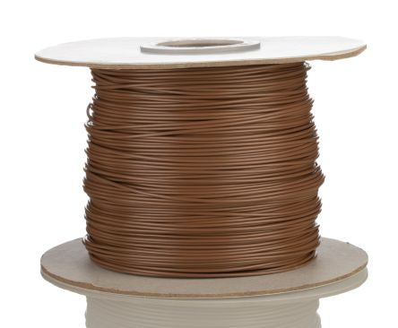 RS PRO Brown 0.81mm² Hook Up Wire, 18 AWG, 16/0.25 mm, 305m, PVC Insulation [0]; 208-1107
