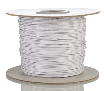 RS PRO White 0.81mm² Hook Up Wire, 18 AWG, 16/0.25 mm, 305m, PVC Insulation [0]; 208-1109