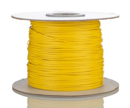 RS PRO Yellow 0.81mm² Hook Up Wire, 18 AWG, 16/0.25 mm, 305m, PVC Insulation [0]; 208-1110