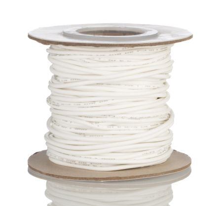 RS PRO White 0.34mm² Hook Up Wire, 22 AWG, 7/0.25mm, 30.5m, MPPE Insulation [0]; 208-1126