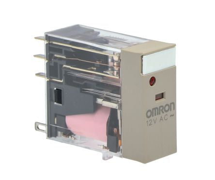 Omron Plug In Non-Latching Relay, 12V ac Coil, 5A Switching Current, DPDT [G2R-2-SN 12VAC (S)]; 214-7203