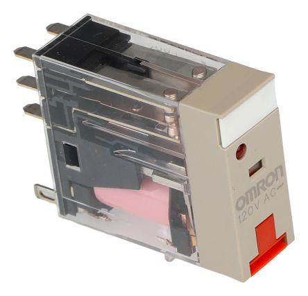 Omron Plug In Non-Latching Relay, 120V ac Coil, 5A Switching Current, DPDT [G2R-2-SNI 120VAC (S)]; 214-7206
